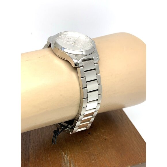 Gucci Women's Watch YA126551 G-Timeless Swiss Quartz Silver Dial Steel 27mm - Picture 12 of 14